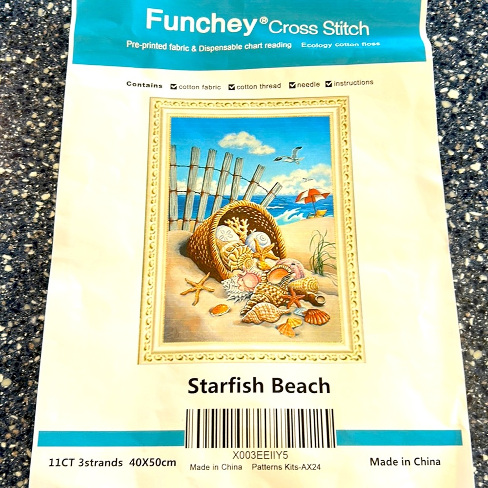 Cross Stitch Kit. Beach Scene
